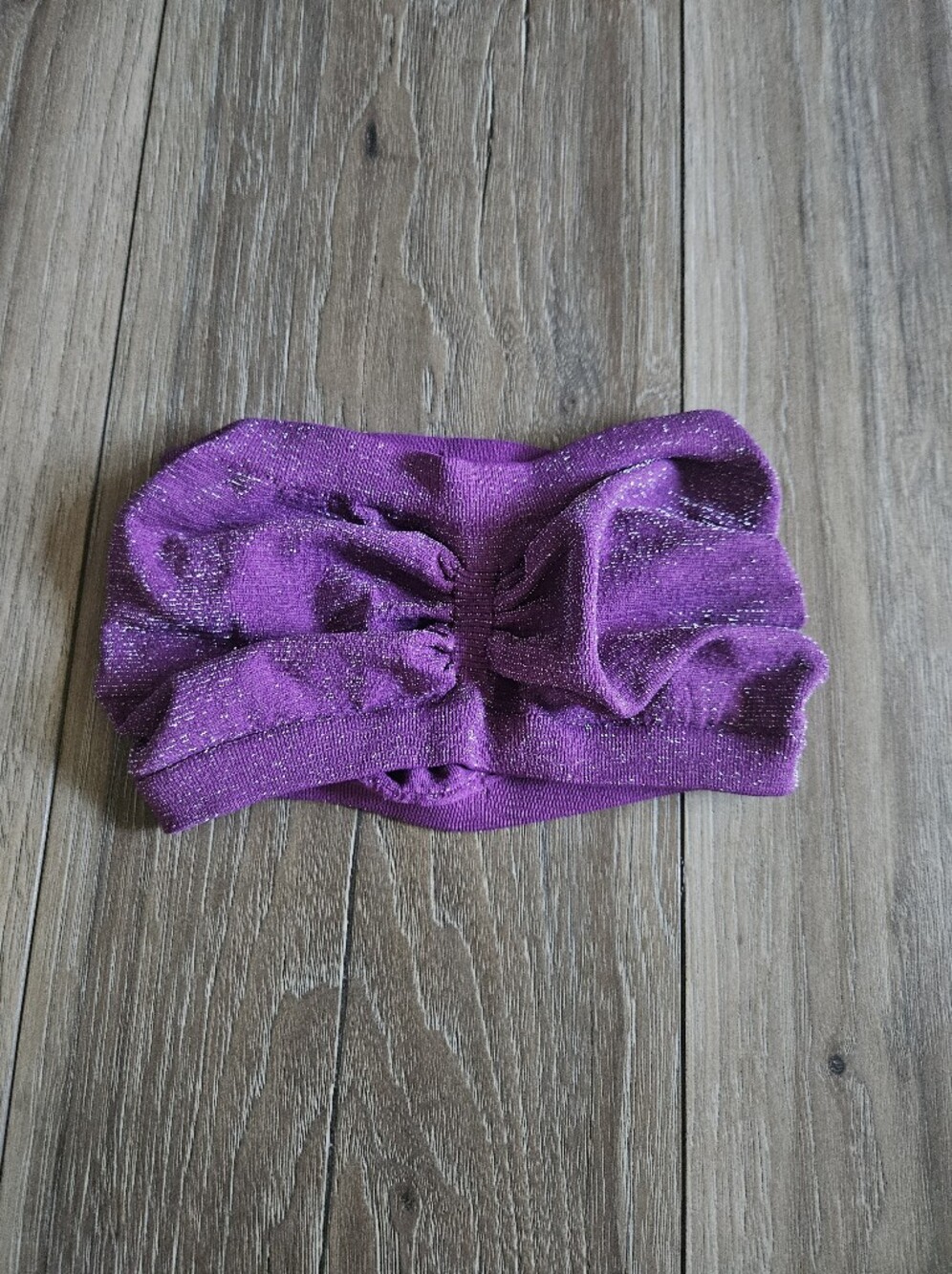 Sparkle Purple Bandeau Tube Top with Metallic Thread